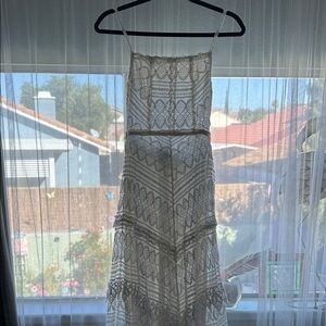 Lulus crochet lace backless maxi dress